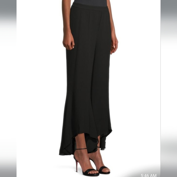 Kobi Halperin Brookie Chiffon Bell Bottom Dark Blue Silk Pants